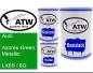 Preview: Audi, Azores Green Metallic, LX6S / 6G: 500ml Lackdose + 500ml Klarlack + 250ml Härter - Set, von ATW Autoteile West.